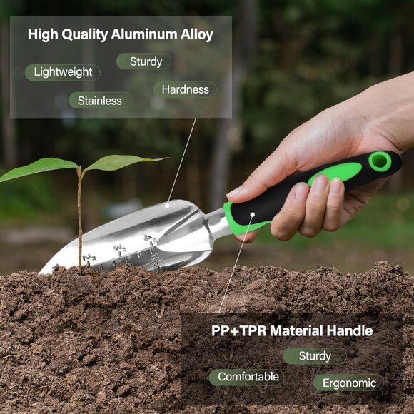 Garden Tool Set 8 Piece, Heavy Duty and Lightweight Aluminium Alloy Tools with E - Picture 6 of 7